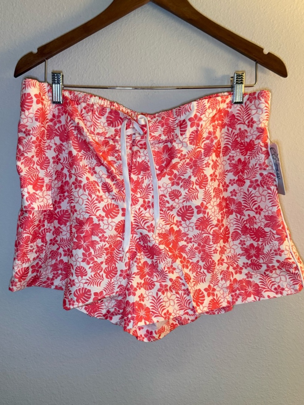 Women's Pink Floral Drawstring Bermuda Shorts by